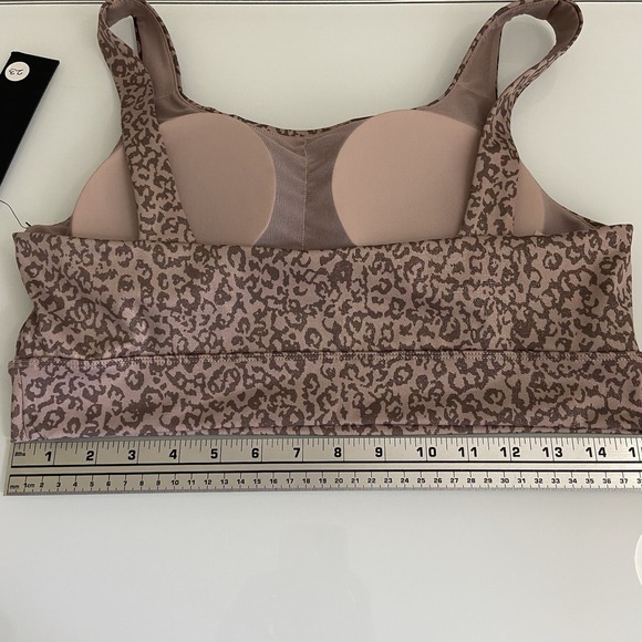 Mono B Women's XL Gold Foil Leopard Print Sports Bra & Leggings Set NEW Curvy‎ - Picture 7 of 10